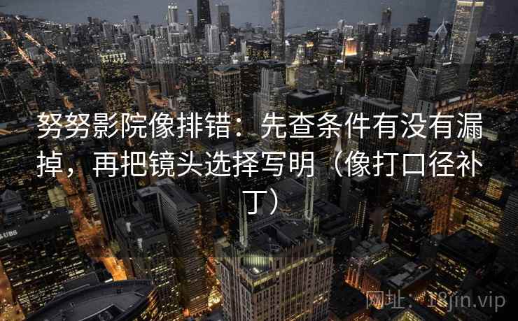 努努影院像排错：先查条件有没有漏掉，再把镜头选择写明（像打口径补丁）  第2张